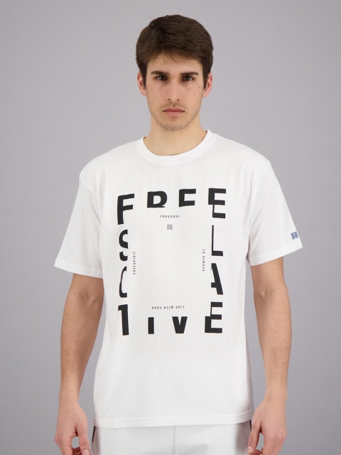 

FREESOUL Men White Typography Printed T-shirt
