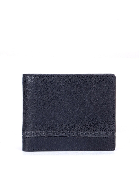 

Da Milano Men Blue Textured Leather Two Fold Wallet