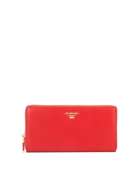 

Da Milano Women Red Leather Zip Around Wallet