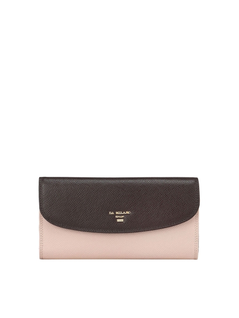 

Da Milano Women Pink & Brown Colourblocked Leather Envelope Wallet