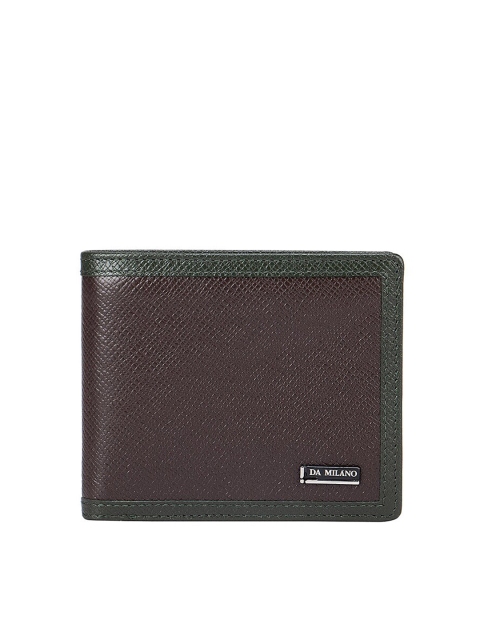 

Da Milano Men Brown Textured Leather Two Fold Wallet