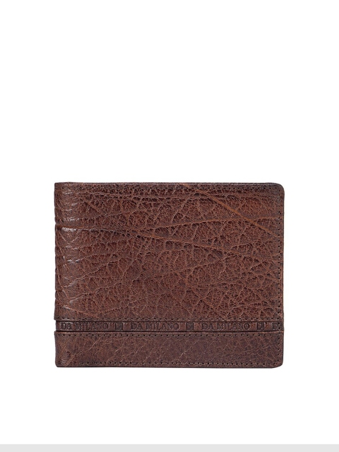 

Da Milano Men Brown Textured Leather Two Fold Wallet