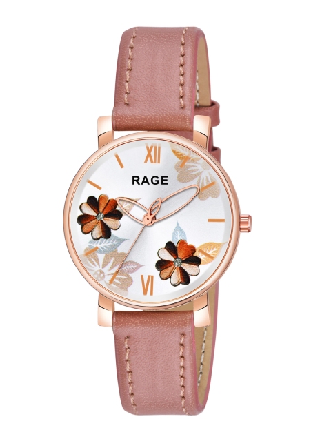 

Rage Enterprise Women Pink Printed Dial & Leather Straps Analogue Watch R-866-Pink