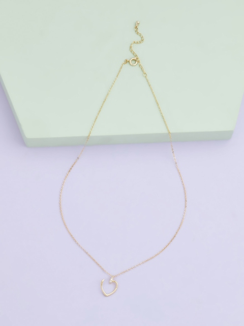 

Kushal's Fashion Jewellery Gold-Plated White CZ-Studded Pendant With Chain