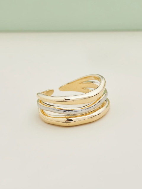 

Kushal's Fashion Jewellery Gold-Plated Gold & Silver -Toned Finger Ring