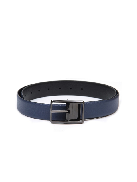 

thickskin Men Blue Textured Leather Reversible Belt
