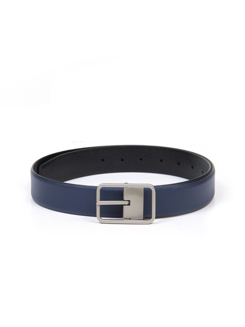 

thickskin Men Blue Textured Leather Reversible Formal Belt