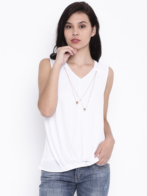 

Deal Jeans Women White Solid Top