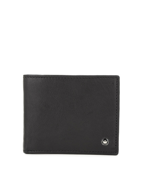 

Louis Philippe Men Black Leather Two Fold Wallet