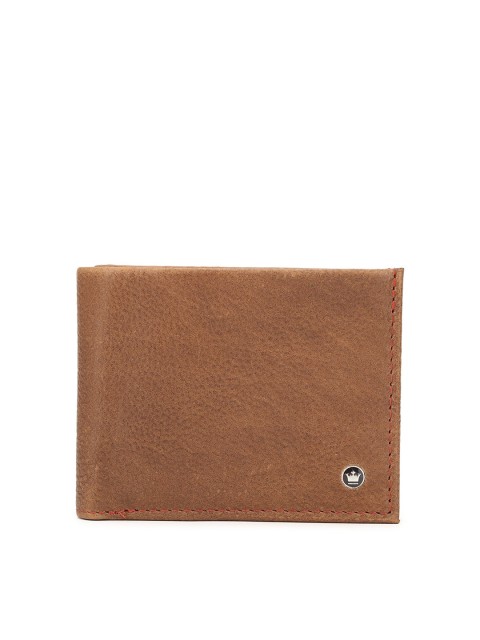 

Louis Philippe Men Brown Textured Leather Two Fold Wallet