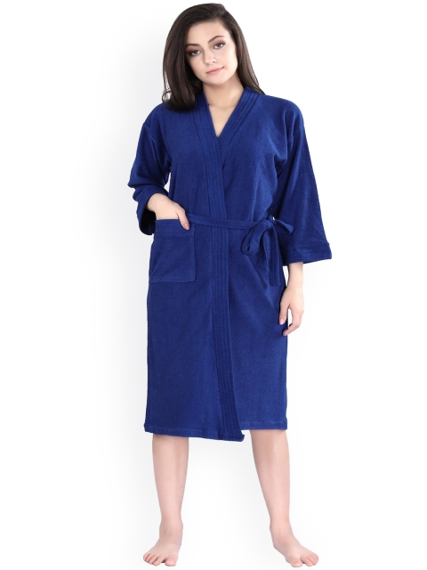 

LacyLook Women Blue Solid Bath Robe