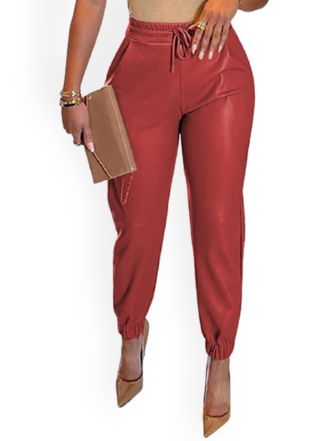 

La Aimee Women Gorgeous Red Solid Trousers