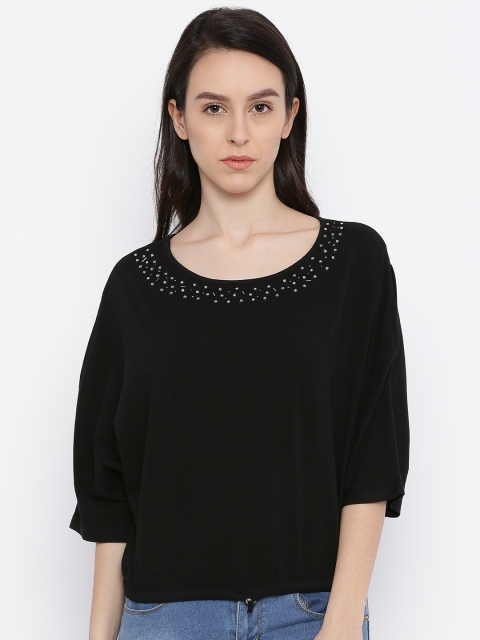 

Deal Jeans Black Embellished Blouson Top