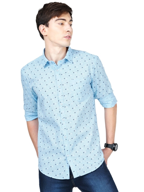 

SORATIA Men Blue Slim Fit Printed Casual Shirt