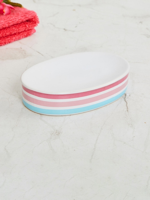 

Home Centre Multicoloured Striped Ceramic Soap Dish, Multi