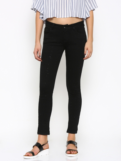 

Deal Jeans Women Black Embellished Skinny Fit Jeans