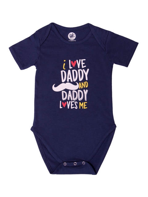 

YK Baby Boys Navy Blue Printed Rompers