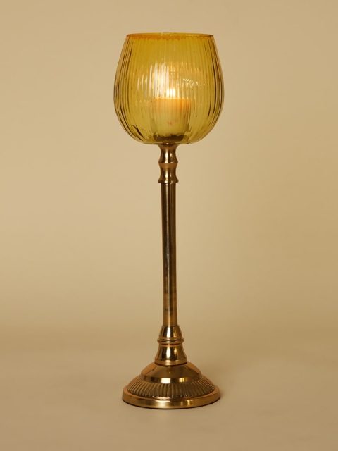 

Home Centre Gold-Toned Textured Glass Votive Candle Holders