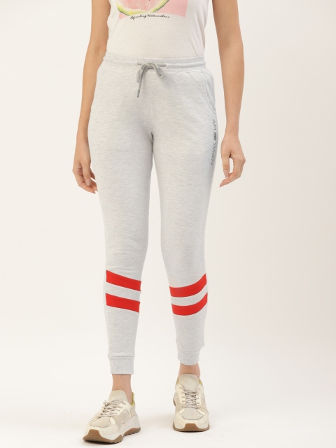 

AM SWAN Women Grey & Red Striped Joggers