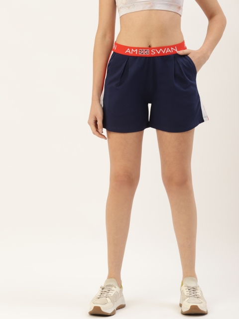 

AM SWAN Women Navy Blue Sports Shorts