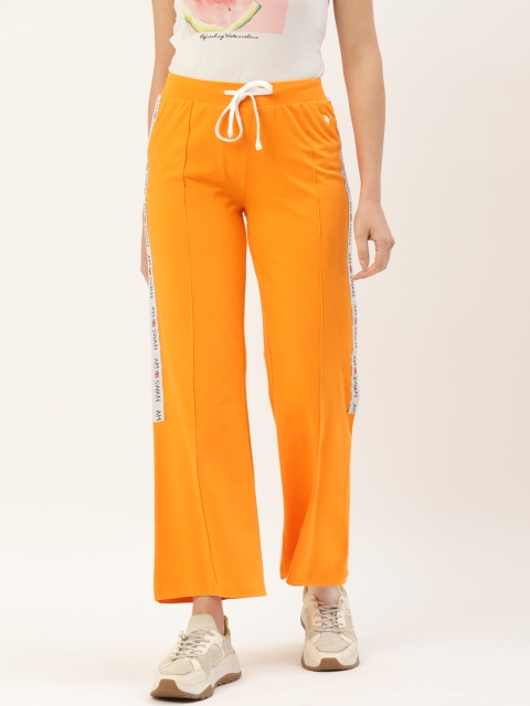 

AM SWAN Women Orange Solid Track Pants