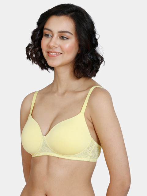 

Zivame Yellow Solid Lightly Padded Cotton T-Shirt Bra