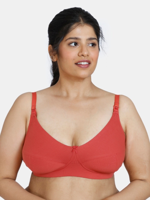 

Zivame Red Solid Pure Cotton Everyday Bra