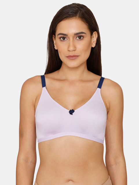

Zivame Purple & Navy Blue Non Wired & Non Padded Solid Bra