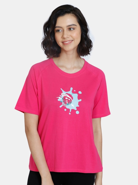 

Zivame Pink Print Pure Cotton Top