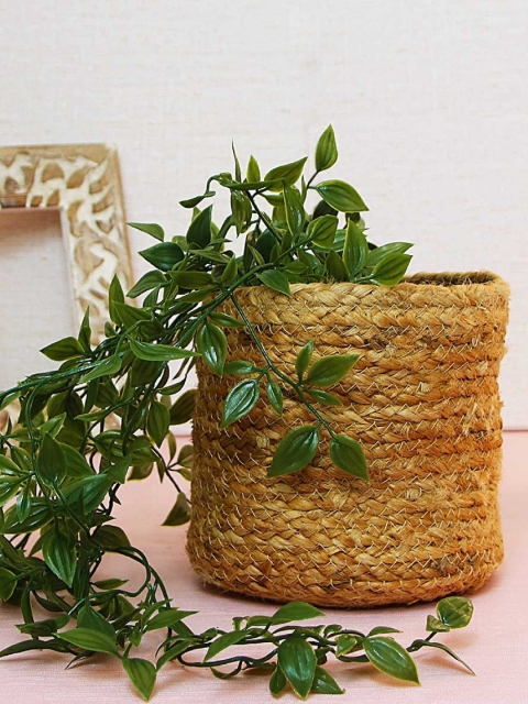 

Leafy Tales Brown Braided Hand Woven Natural Jute Planter