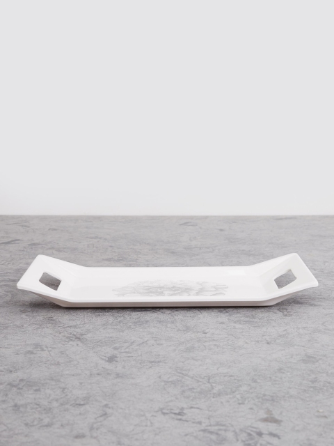 

Home Centre White & Grey Printed Melamine Serving Tray