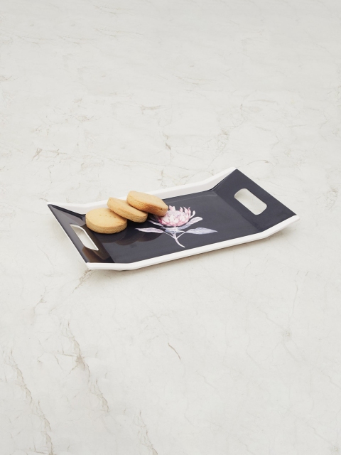 

Home Centre Black Printed Melamine Tray