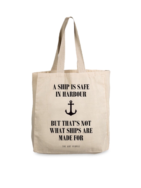 

The Art People Off White Typography Printed Shopper Tote Bag