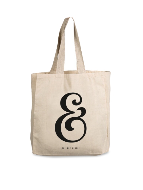 

The Art People Beige Printed Shopper Tote Bag