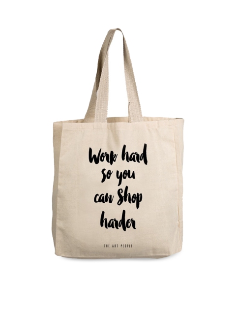 

The Art People Off White Printed Shopper Tote Bag
