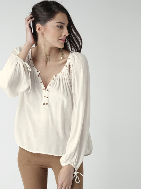 

FOREVER 21 Women Off-White Top