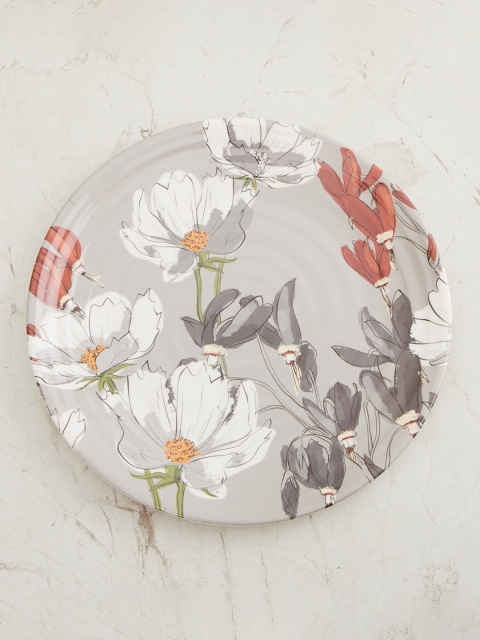 

Home Centre Grey & White 1 Pieces Floral Printed Melamine Matte Plates