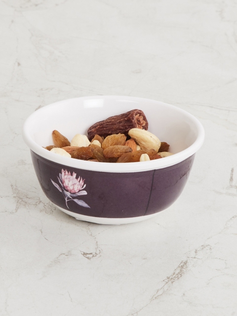 

Home Centre Purple & White Floral Printed Melamine Matte Bowl
