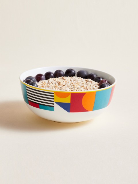 

Home Centre White & Orange 1 Pieces Printed Bone China Glossy Bowls 360 ml