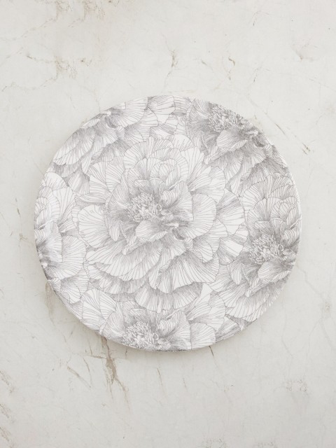 

Home Centre White & Grey 1 Pieces Hand Painted Printed Melamine Glossy Plates
