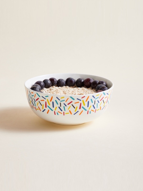 

Home Centre White & Blue 1 Pieces Printed Bone China Glossy Bowl