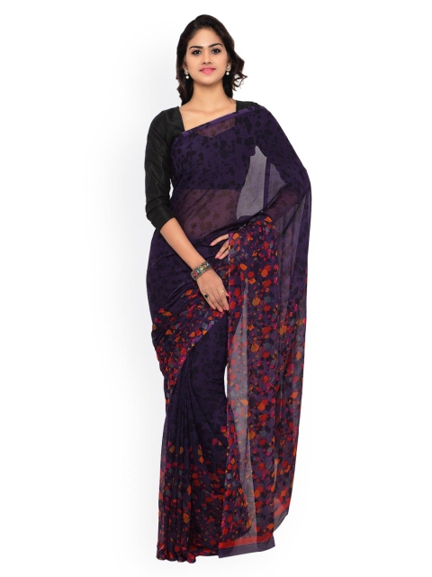 

Vaamsi Purple Chiffon Printed Saree