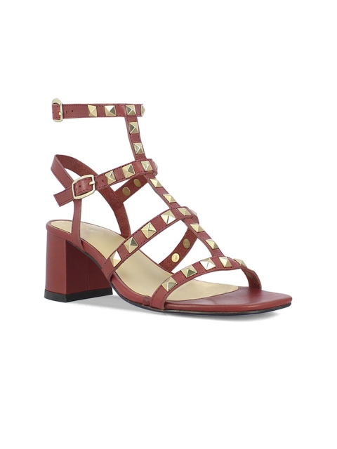 

Saint G Red Leather Block Gladiators