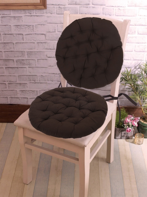 

RUGSMITH Set of 2 Brown Solid Chair Pads Cushion Seats