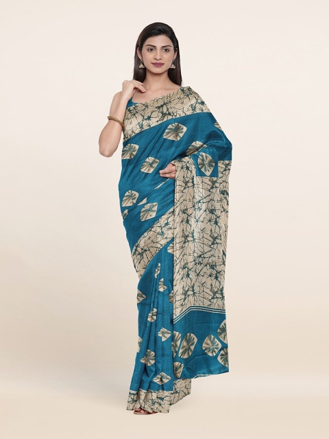 

Pothys Blue & Beige Bandhani Saree