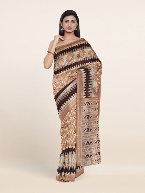 

Pothys Beige & Brown Printed Saree