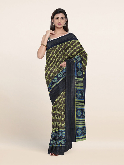 

Pothys Black & Yellow Geometric Printed Cotton Blend Saree