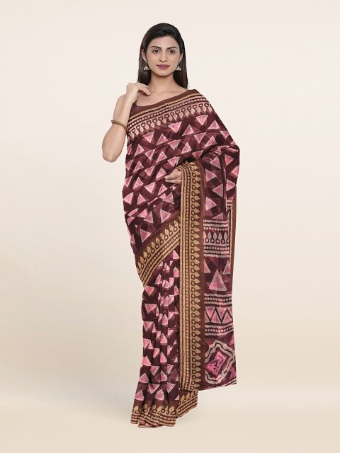 

Pothys Purple Cotton Blend Zari Saree