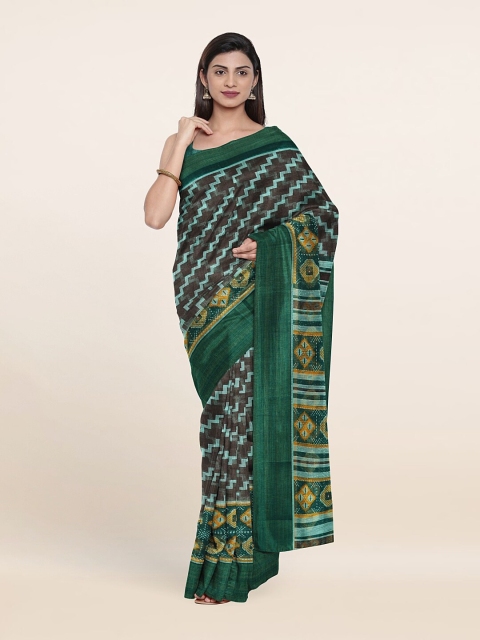 

Pothys Grey & Green Ethnic Motifs Saree