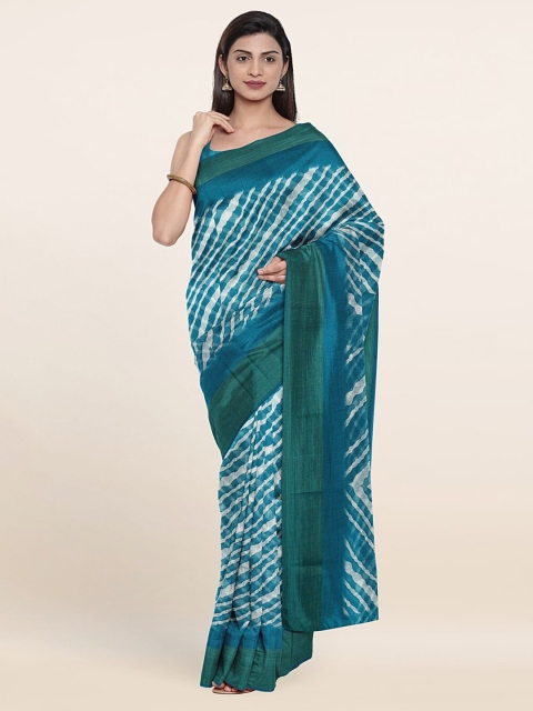 

Pothys Blue & White Striped Zari Saree